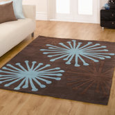 Infinite Starburst Chocolate / Teal Contemporary Rug/Runner