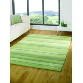 Henden Boulevard Green Contemporary Rug