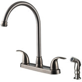 Two-Handle Centerset Kitchen Faucet with Matching Side Spray
