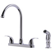 Two-Handle Centerset Kitchen Faucet with Matching Side Spray