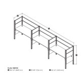 Pro-Biz Triple Side-by-Side Workstation With 3 Melamine Privacy Panels & 3 Acrylic Glass Privacy Panels (Per Workstation)