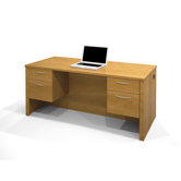 Embassy Executive Desk with dual half pedestals in Tuscany Brown