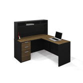 Pro-Concept L-Shaped Executive Workstation with Small Hutch