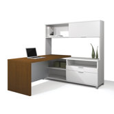 Pro-Linea L-Shaped Executive Desk with  Optional Hutch