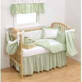 Gingham Seersucker Crib Bedding Collection in Sage Green