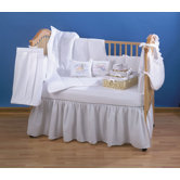 Pique Crib Bedding Collection in White