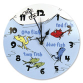 Dr. Seuss 1 Fish 2 Fish Wall Clock