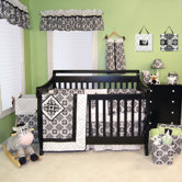 Versailles Crib Bedding Set in Black and White
