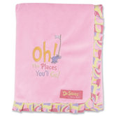Dr. Seuss Oh The Places You''ll Go Receiving Blanket Ruffle Trimmed