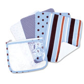 Max Zip Pouch Burp Cloth Set in Blue (Set of 4)