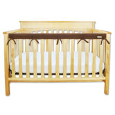 Long Fleece Crib Wrap Narrow Rail Cover in Brown