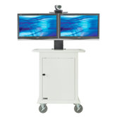 Medical Video Conferencing Stand for Dual 32" Monitors