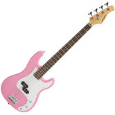 Electric Bass Guitar with Gig Bag and Cable in Pink