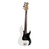 Electric Bass Guitar with Gig Bag and Cable in White / Black