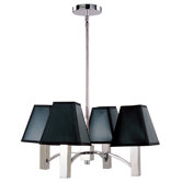 Pyramid 4 Light Chandelier in Polished Stainless Steel