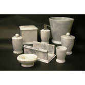 Complete Bath Set in White Marble