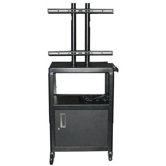 27 - 32" Flat Panel Cart with Cabinet and 4 Outlets - 26" - 42" Adjustable  Height