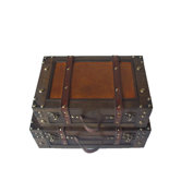 Old Style Suitcase With Stripes (Set of 2)