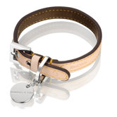 Natural LV Handmade Vegetable Leather Dog Collar