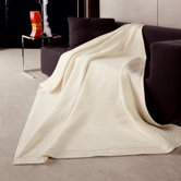 New Wave Woven Throw Blanket in Ivory