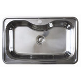 Olympus Single Bowl Inset Sink in Brushed Steel