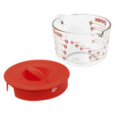 Prepware 8-Cup Measuring Cup with Red Plastic Cover in Clear