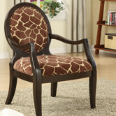 Giraffe Distressed Fabric Arm Chair