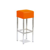 Barhocker "Cube" in Orange / Chrom