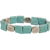 Bret Roberts Square Cut Turquoise Strand Bracelet
