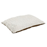 Pillow Luxury Plush/Solid Pet Bed in Bone/Coffee