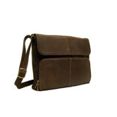 Distressed Leather Quarter Flap Messenger