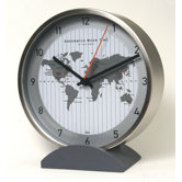 Convertible Global Wall Clock with Stand in Silver