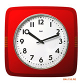 Square Retro Wall Clock in Red