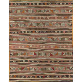 Kilim Brown Striped Rug