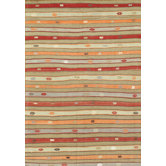 Kilim Green Striped Rug