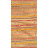 Kilim Brown / Gold Striped Rug