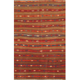 Kilim Brown / Rust Striped Rug