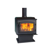 Escape 1800 Black Door Wood Stove on Pedestal