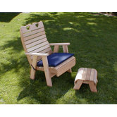 Cedar Country Hearts Patio Chair and Footrest Set