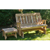 Cedar Countryside Rocking Glider and Table Set