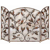 Urban Trends Decorative 3 Panel Metal Fireplace Screen