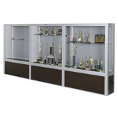 Premiere Freestanding Display Case with Wood Floor Base