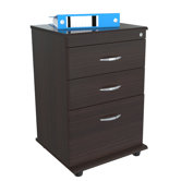 Double Accessory Drawer and Single File Drawer Mobile File in Espresso Wenge