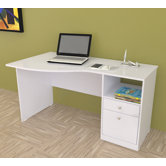 Laura Curved Computer Desk with Shelf