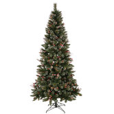 4.5' Snowtip Berry/Vine Artificial Christmas Tree with Multicolored Lights