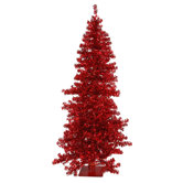 Metallic Red Wide Cut 6' Artificial Christmas Tree