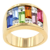 Multi-Color Cubic Zirconia Spring Bazaar Ring