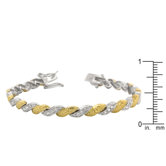 White Gold Rhodium and 14k Gold Bonded Clear Cubic Zirconia Tennis Bracelet
