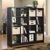 New York Skyline 16-Cube Room Divider in Mocha Finish