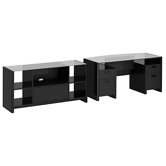 Bow-Front Desk with Credenza/TV Stand